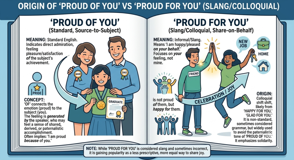 Proud for You" vs "Proud of You