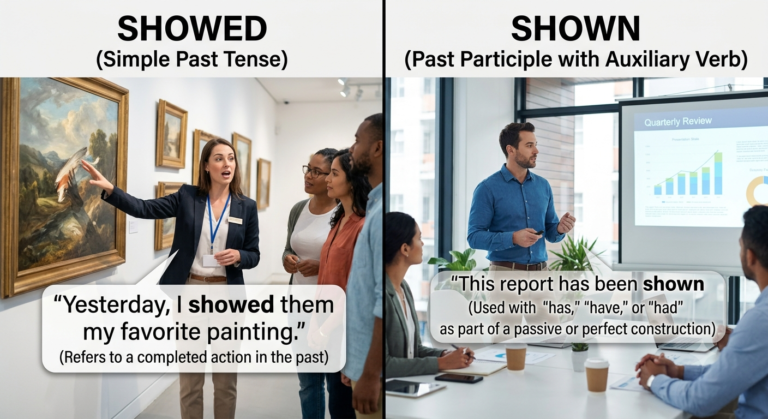 Shown vs Showed