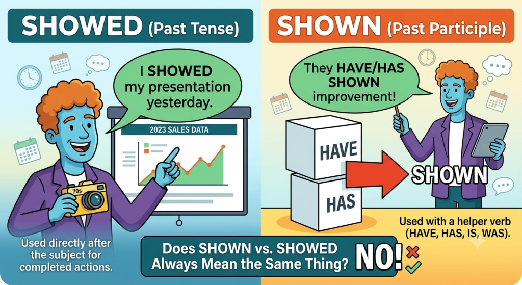 Shown vs Showed