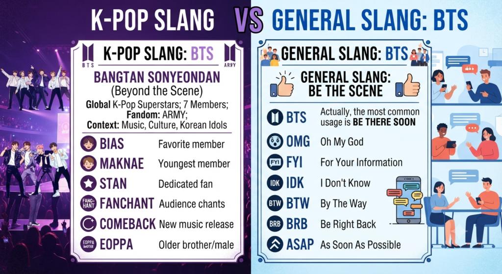 BTS vs Similar Slang Terms