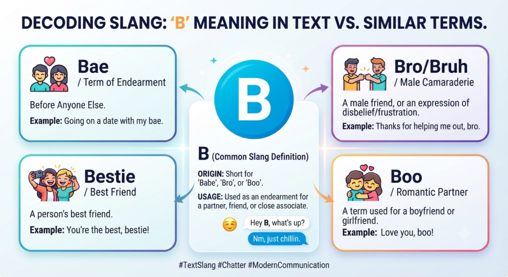 B Meaning in Text vs Similar Slang Terms