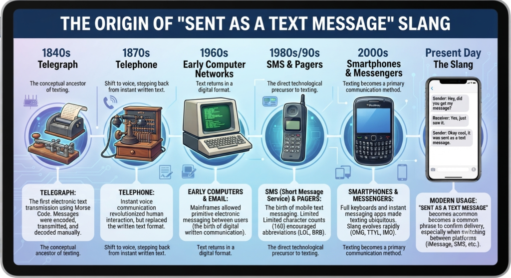 Origin of Sent as a Text Message Slang