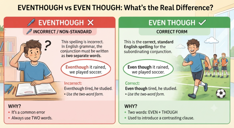 Eventhough vs Even Though