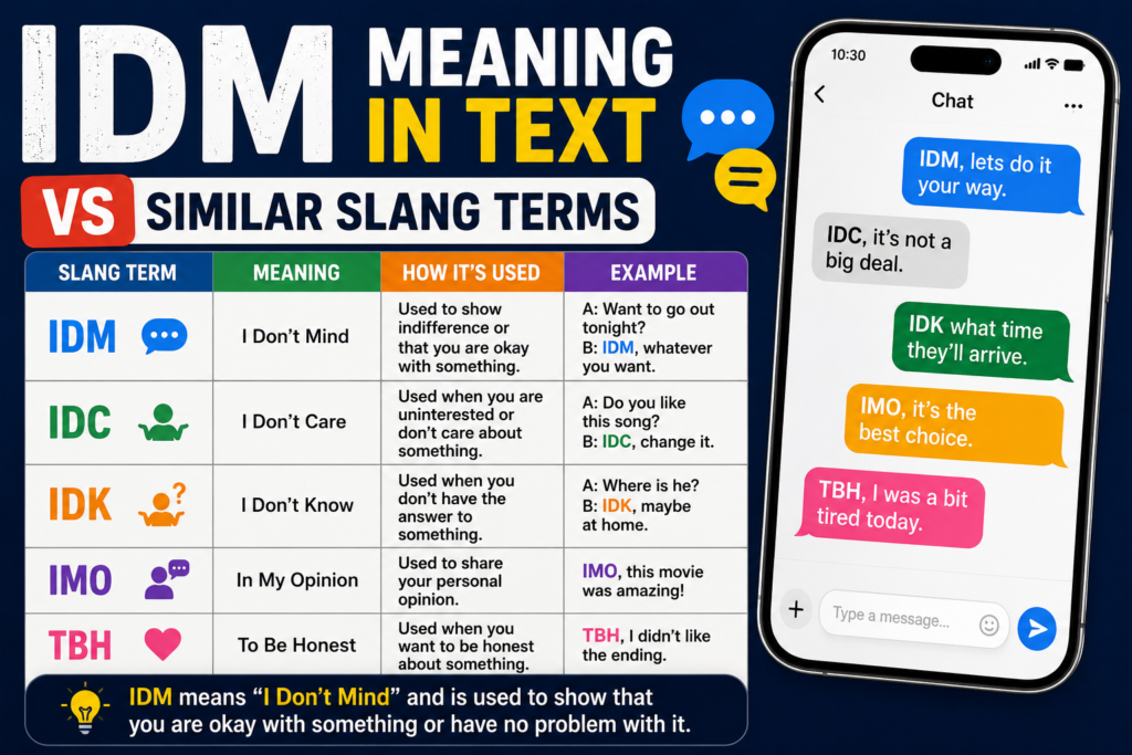 IDM Meaning in Text