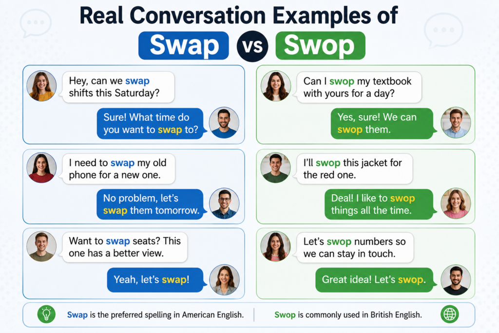 Real Conversation Examples of Swap vs Swop
