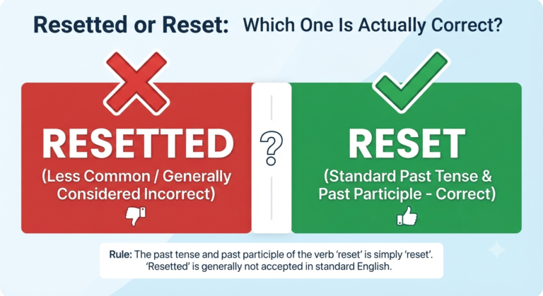 Comparison of Resetted or Reset