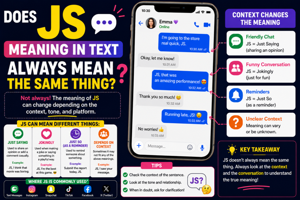 JS Meaning in Text