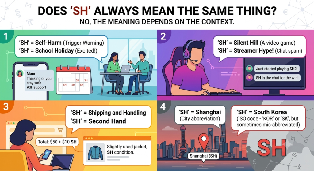 SH Meaning in Text